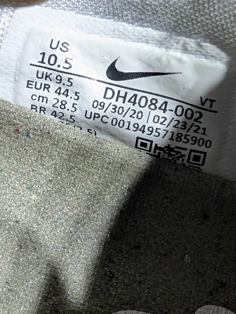 Nike Air Vapor Max (2021) Flyknit GS "Grey Fog Bright  Mango Shoes Men Size 10.5 - Picture 12 of 12